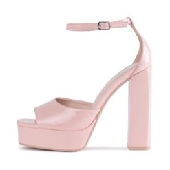 RAID Aasma Platform Heel In Nude Patent