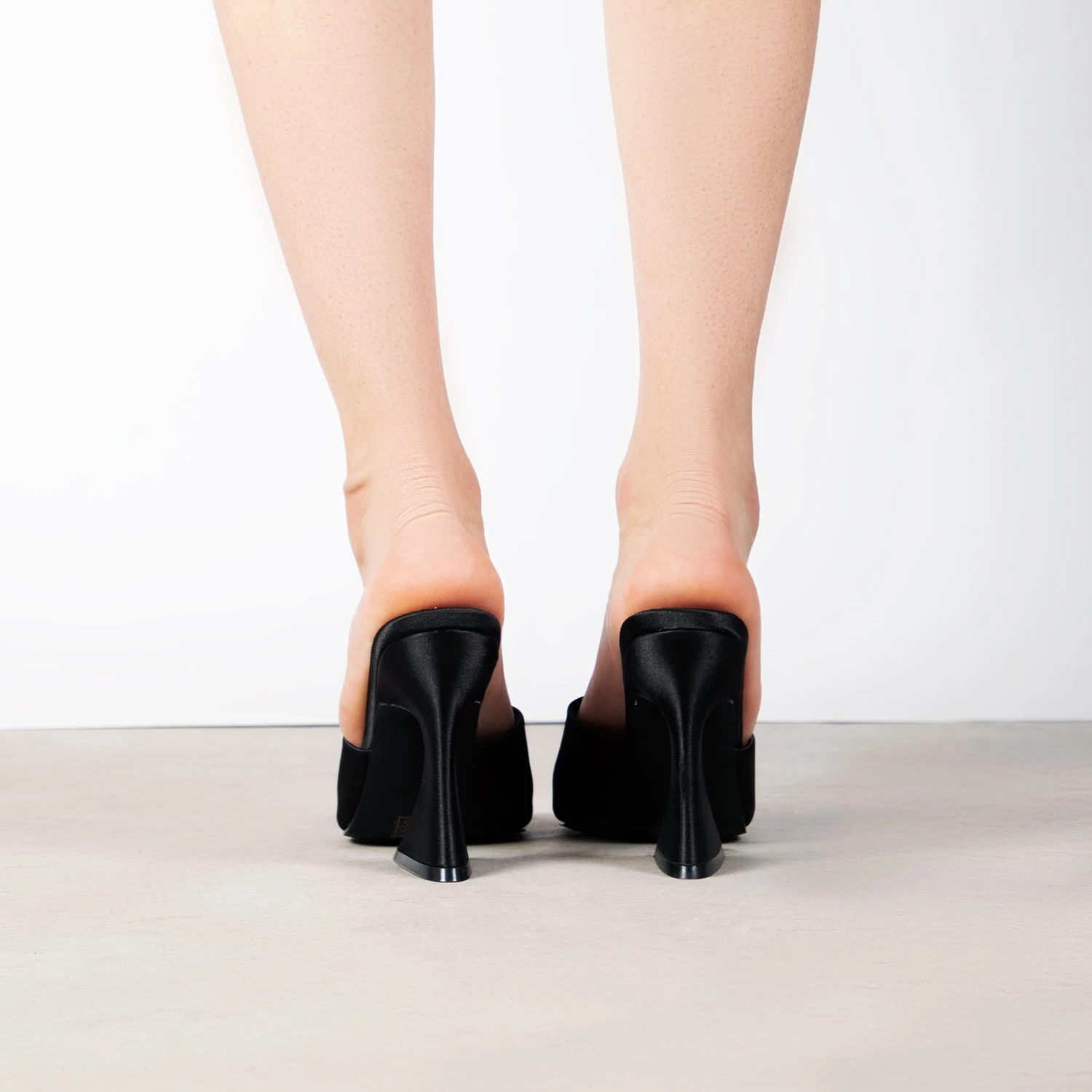RAID Amantha Heeled Mule In Black Satin - Image 4