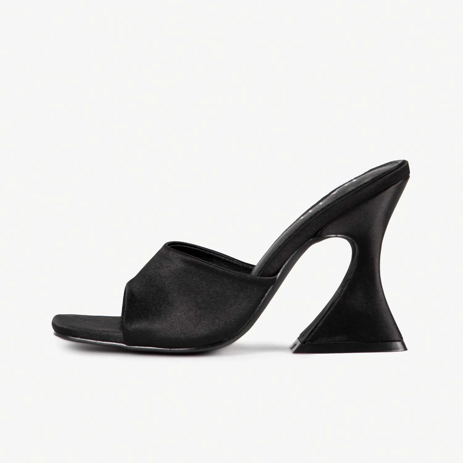RAID Amantha Heeled Mule In Black Satin - Image 6