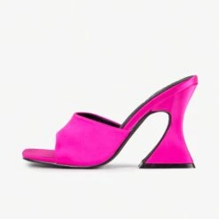 RAID Amantha Heeled Mule In Hot Pink Satin