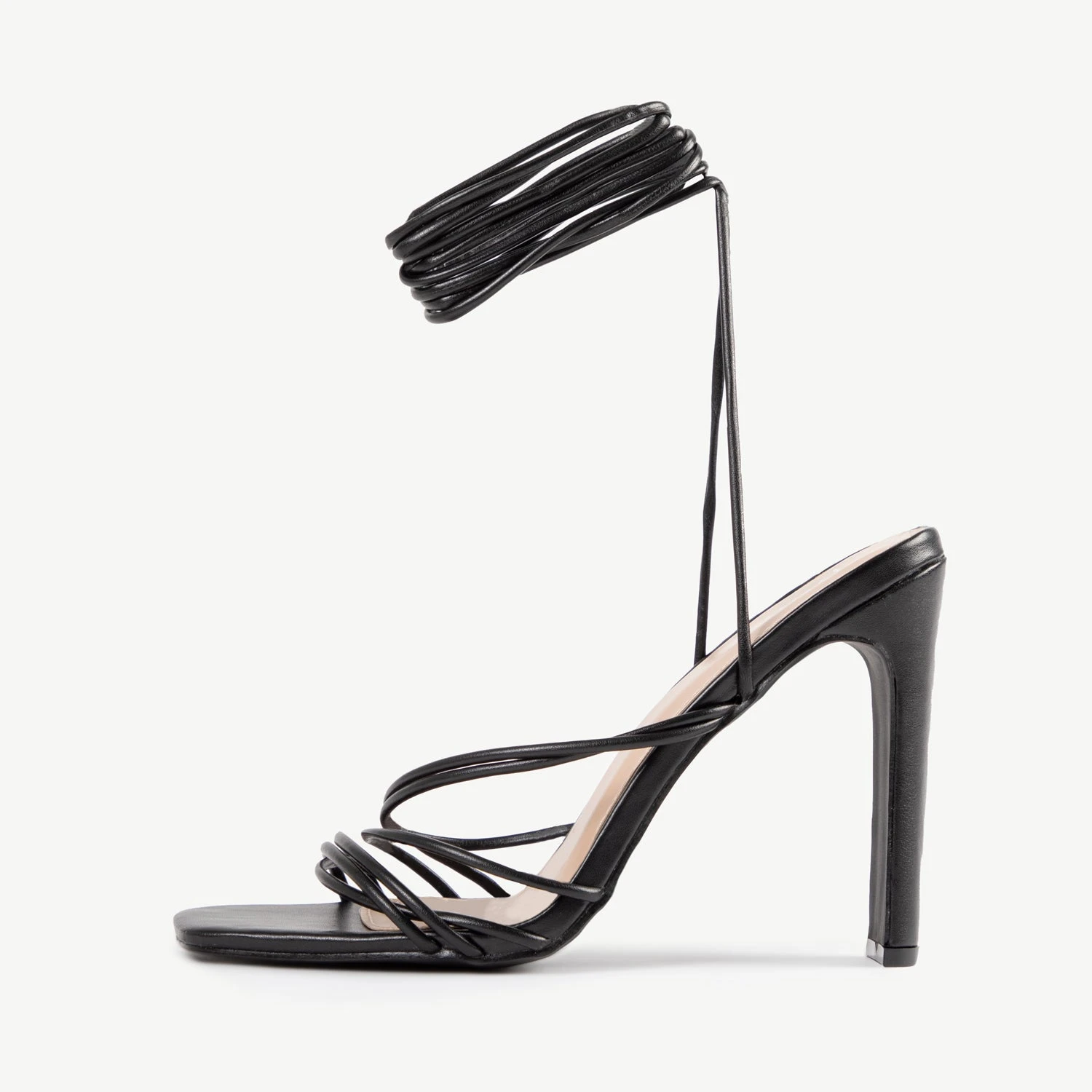 BEBO Arya Lace Up Heel In Black - Image 5