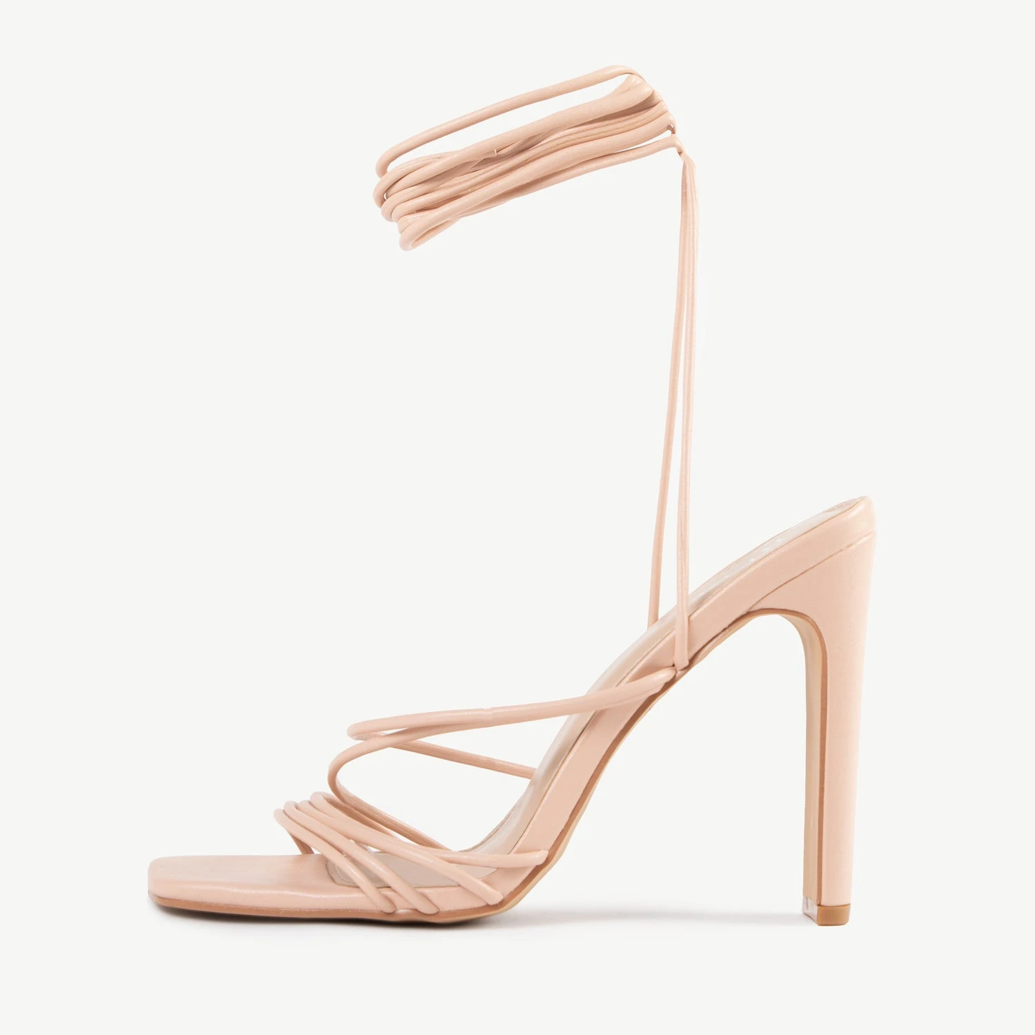 BEBO Arya Lace Up Heel In Nude - Image 5
