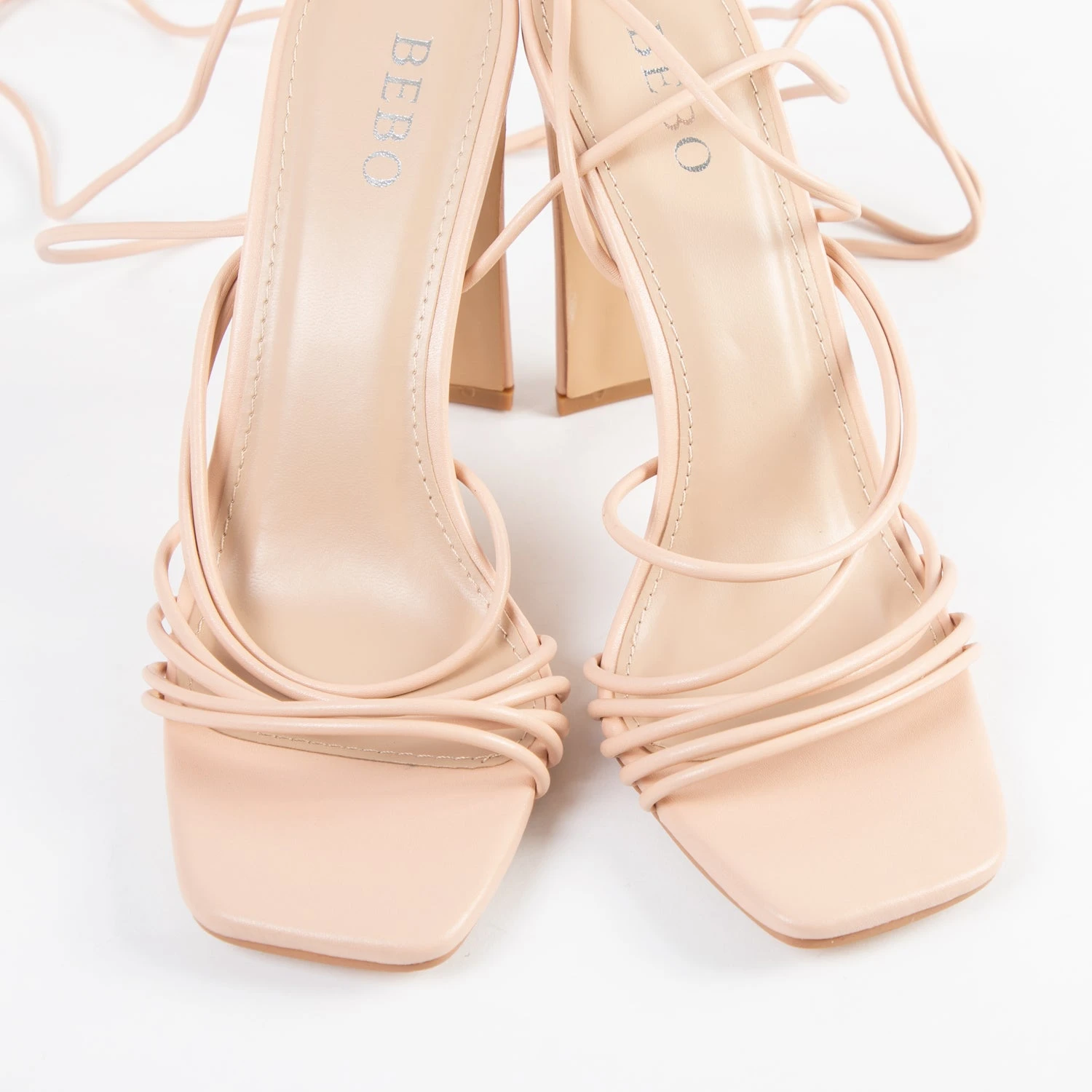 BEBO Arya Lace Up Heel In Nude - Image 4