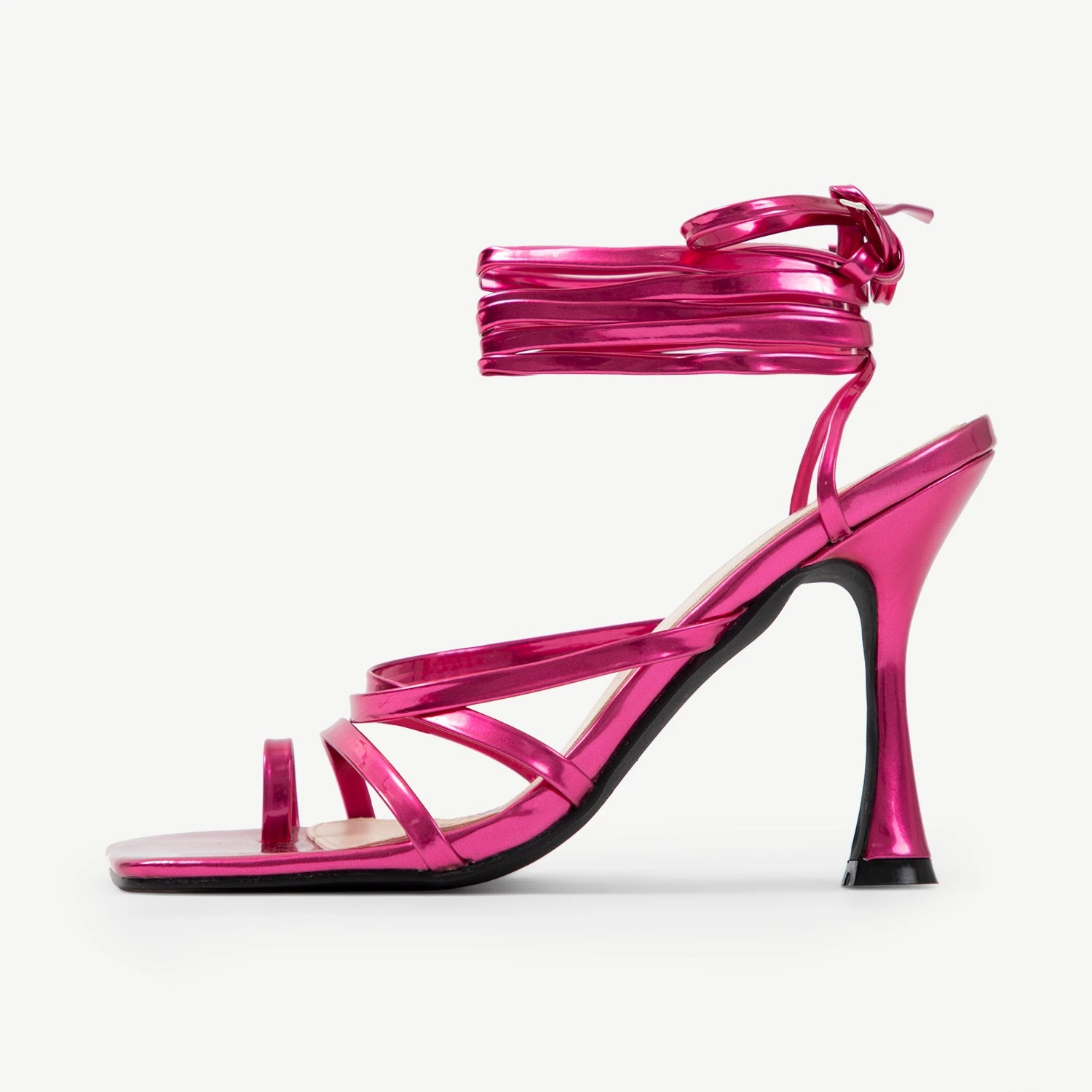 RAID Avika Strappy Heels In Pink Metallic - Image 6