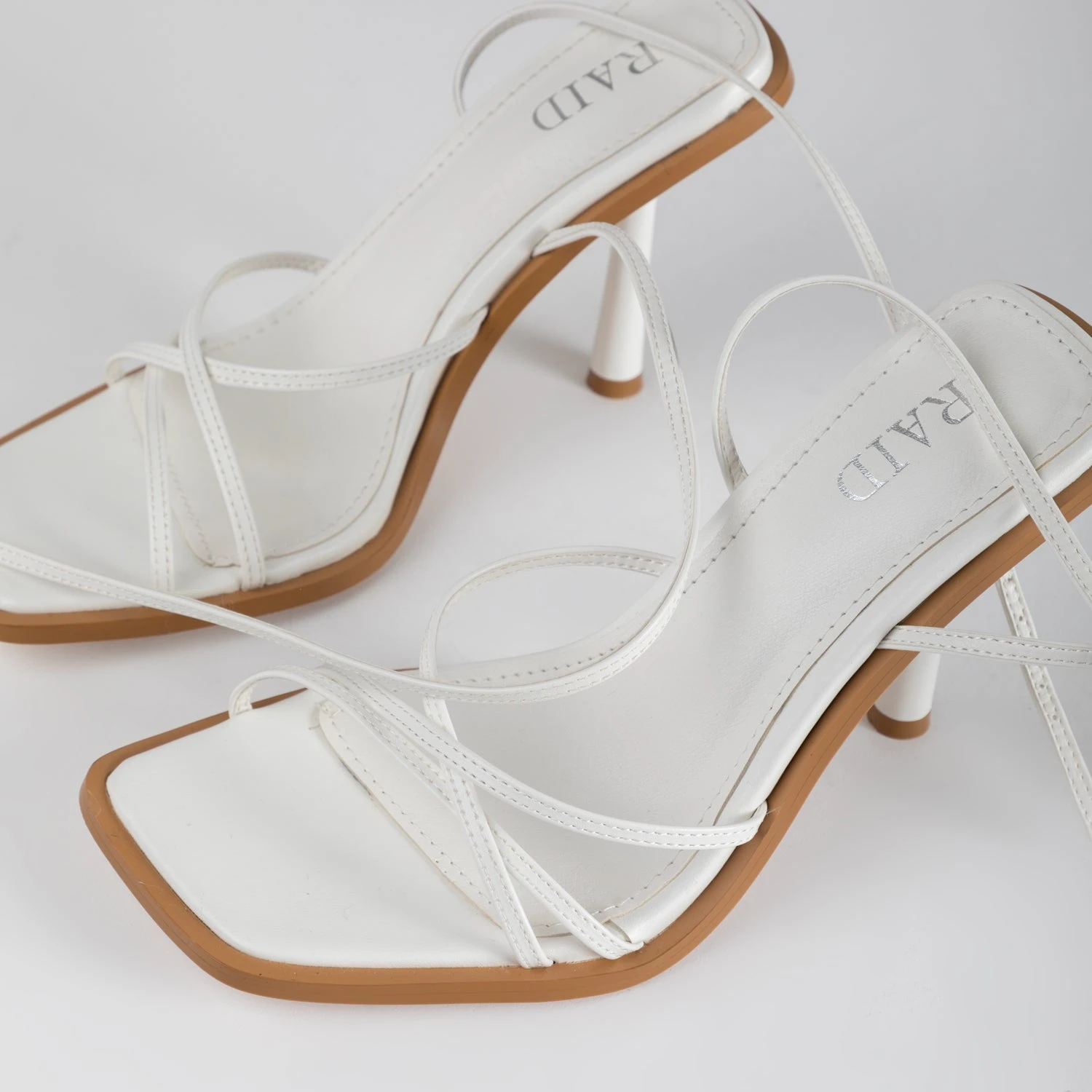 RAID Ayumi Square Toe Sandal In White - Image 5