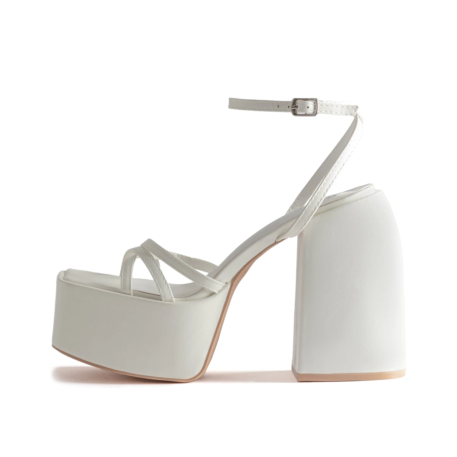 RAID Belcia Platform Sandal In White - Image 6