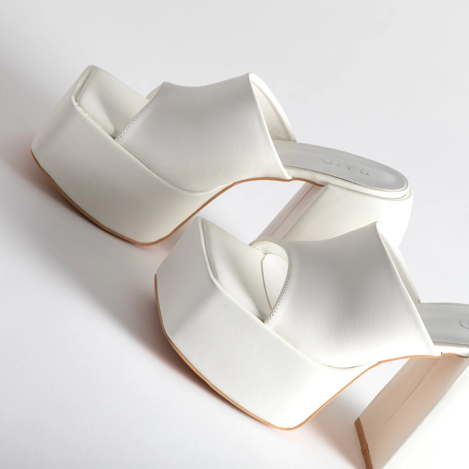 RAID Bina Platform Heeled Mule In White - Image 5