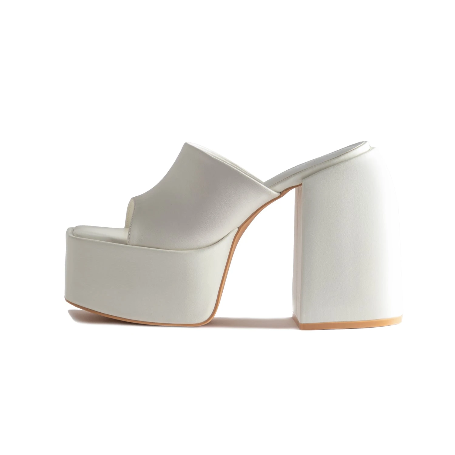 RAID Bina Platform Heeled Mule In White - Image 6