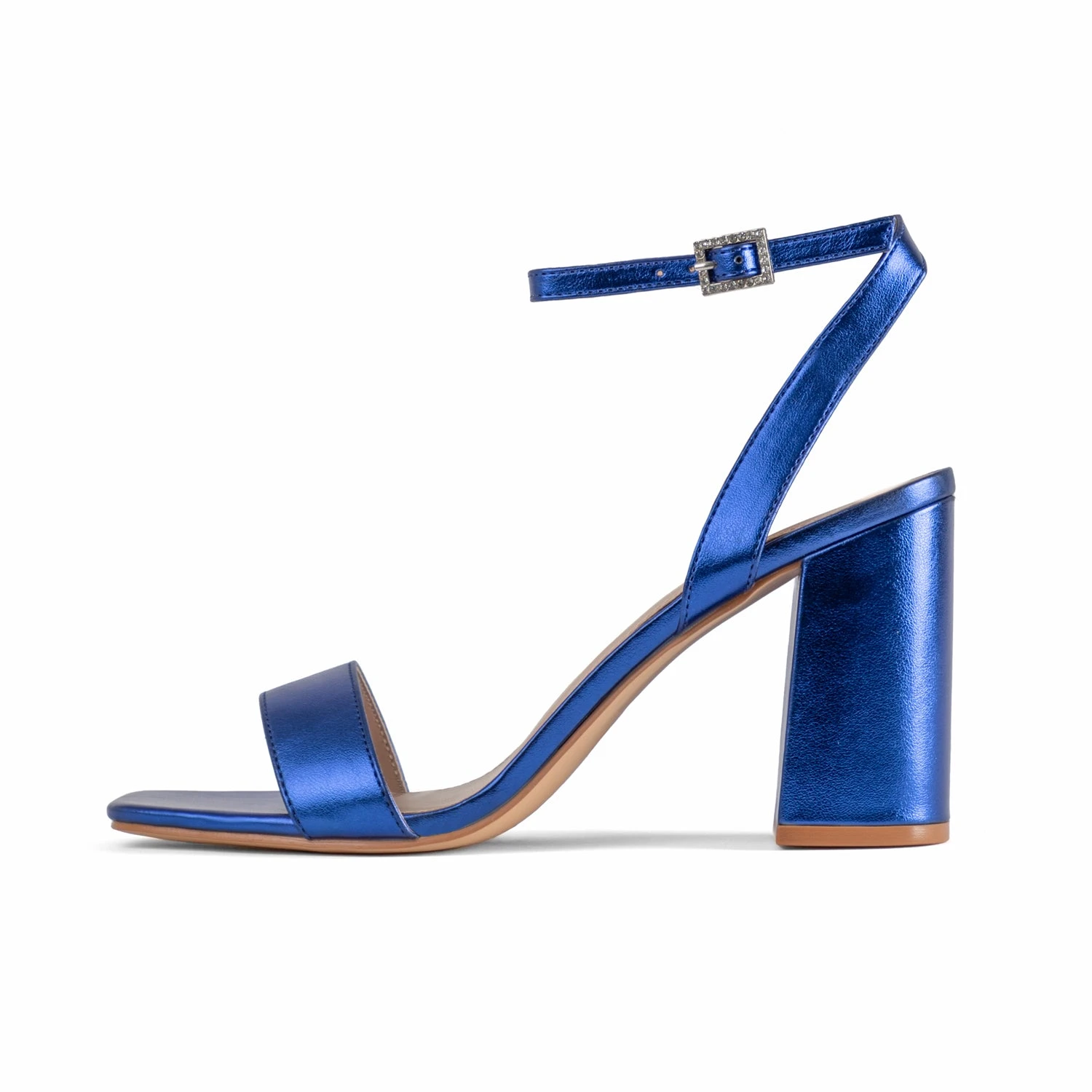 RAID Chantal Block Heels In Blue Metallic