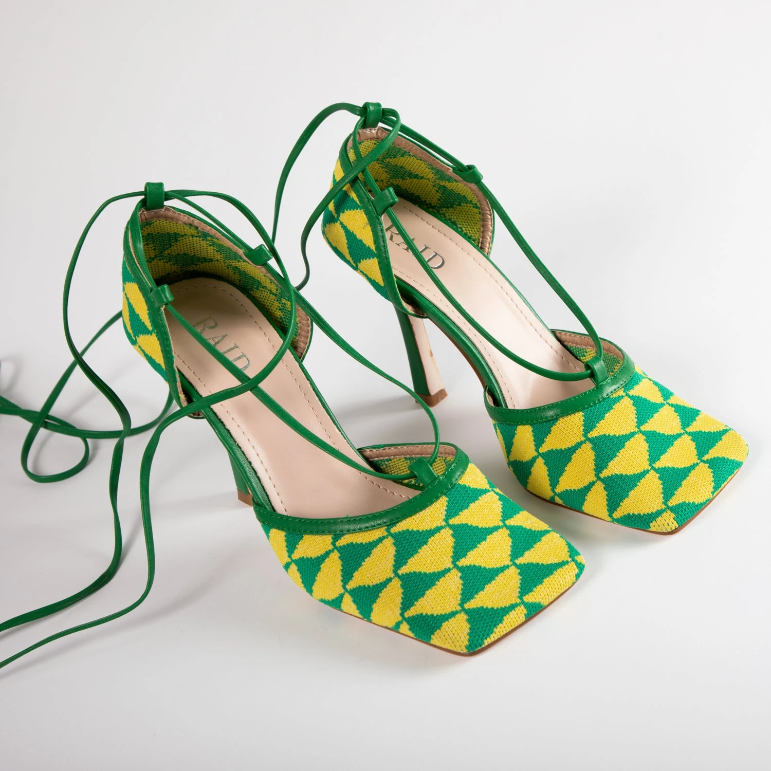 RAID Cornell Heeled Pump In Green/Yellow - Image 3
