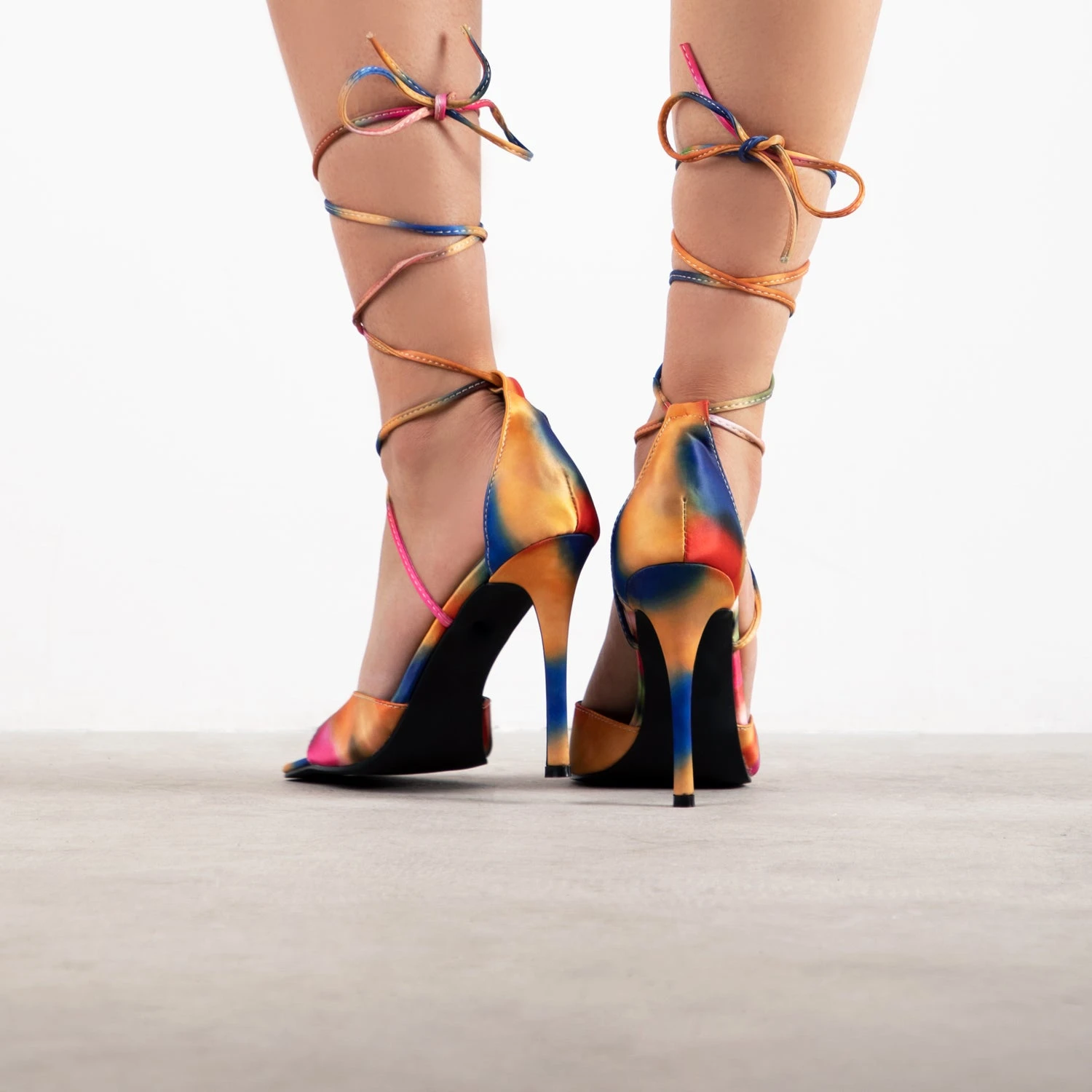 RAID Dawson Strappy Heel In Orange Multi - Image 3