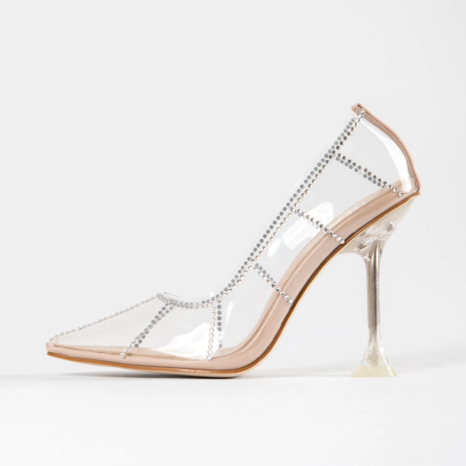 BEBO Demmy Perspex Court Heel In Nude - Image 5