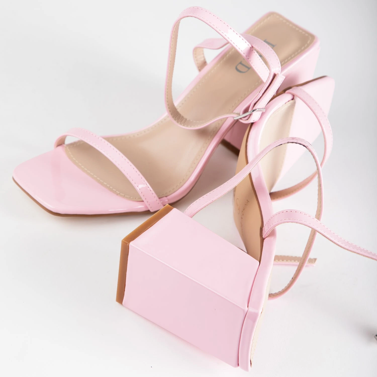 RAID Garry Block Heel Sandal In Pink Patent - Image 5