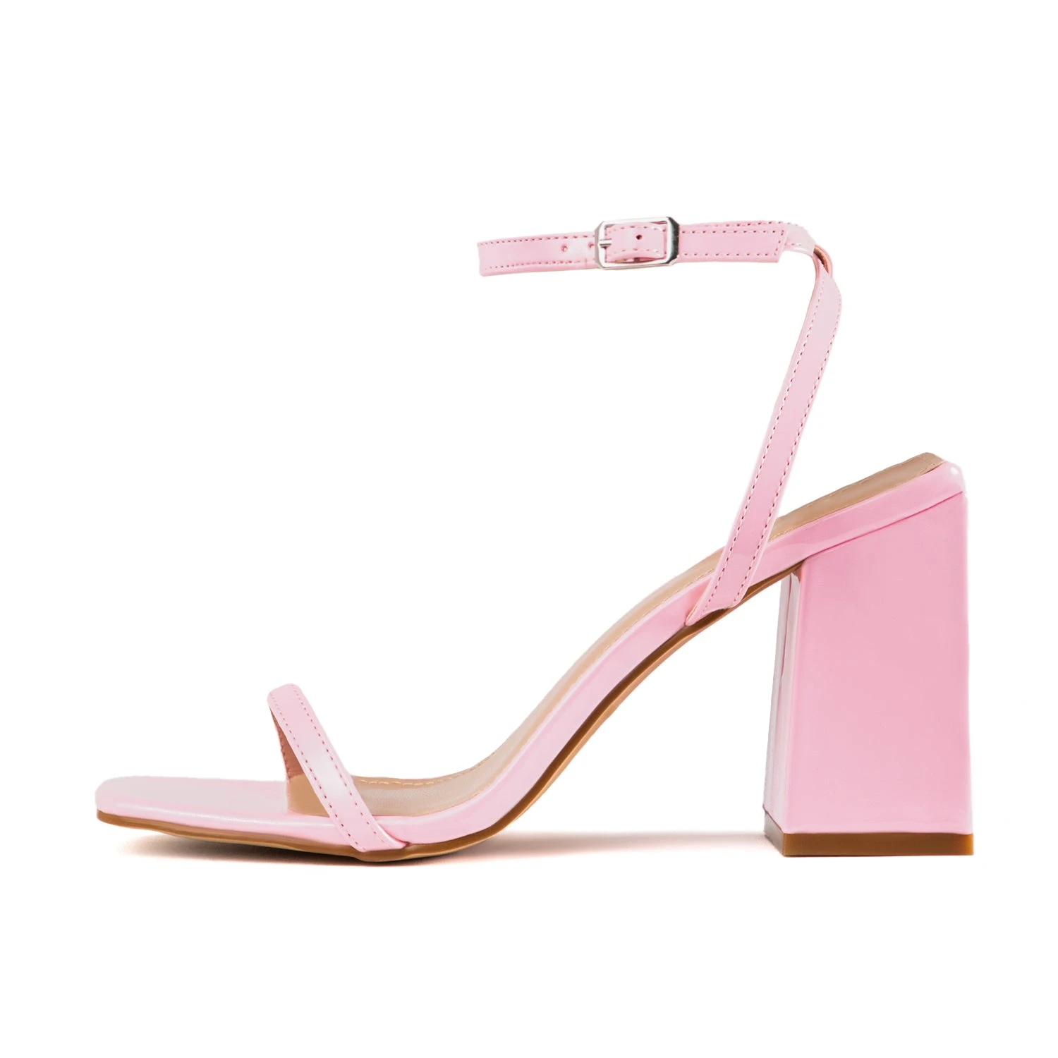 RAID Garry Block Heel Sandal In Pink Patent - Image 6