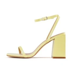 RAID Garry Block Heel Sandal In Lime Patent