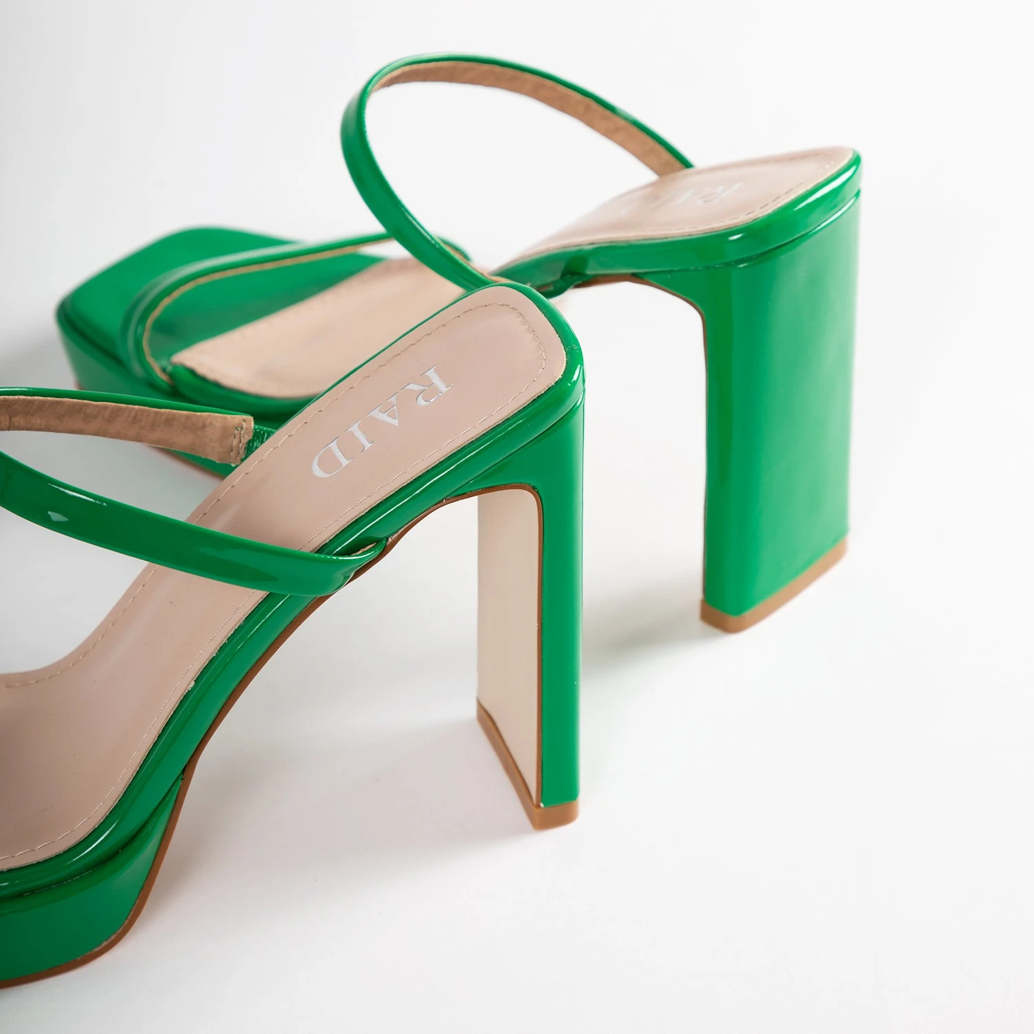 RAID Genica Heeled Mule In Green - Image 4