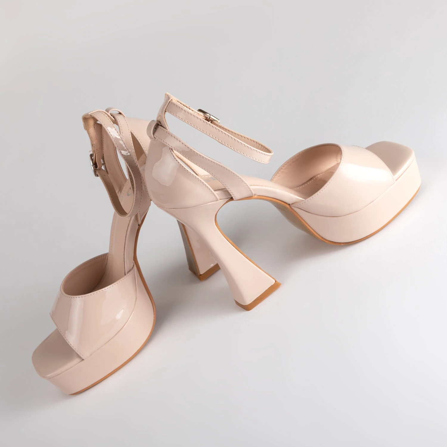RAID Hope Platform Heels In Nude Patent - Image 5