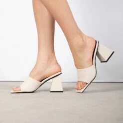 RAID Khloe Block Heeled Mule In Nude