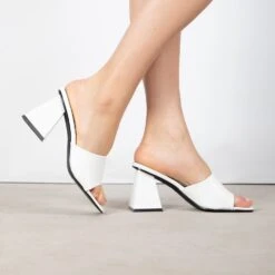 RAID Khloe Block Heeled Mule In White