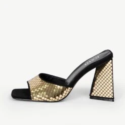RAID Kyrah Heeled Mule In Gold