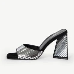 RAID Kyrah Heeled Mule In Silver