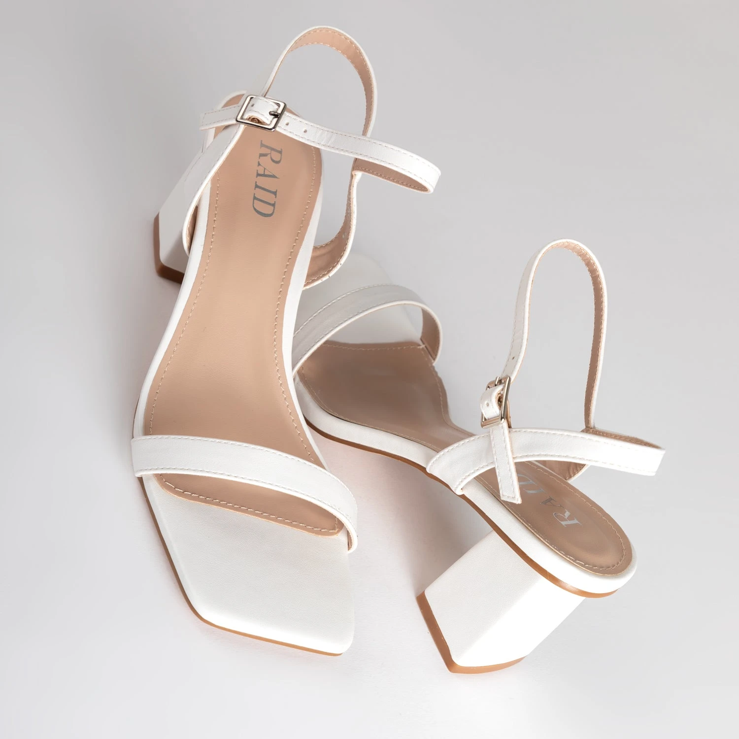 RAID Lilac Block Heeled Sandal In White - Image 5