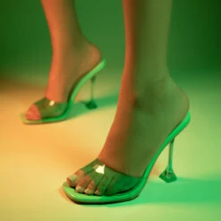 RAID Lily Heeled Mule In Green