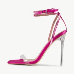 RAID Madrona Strappy Heel In Pink Satin