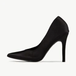 RAID Maliny Court Heel In Black Satin