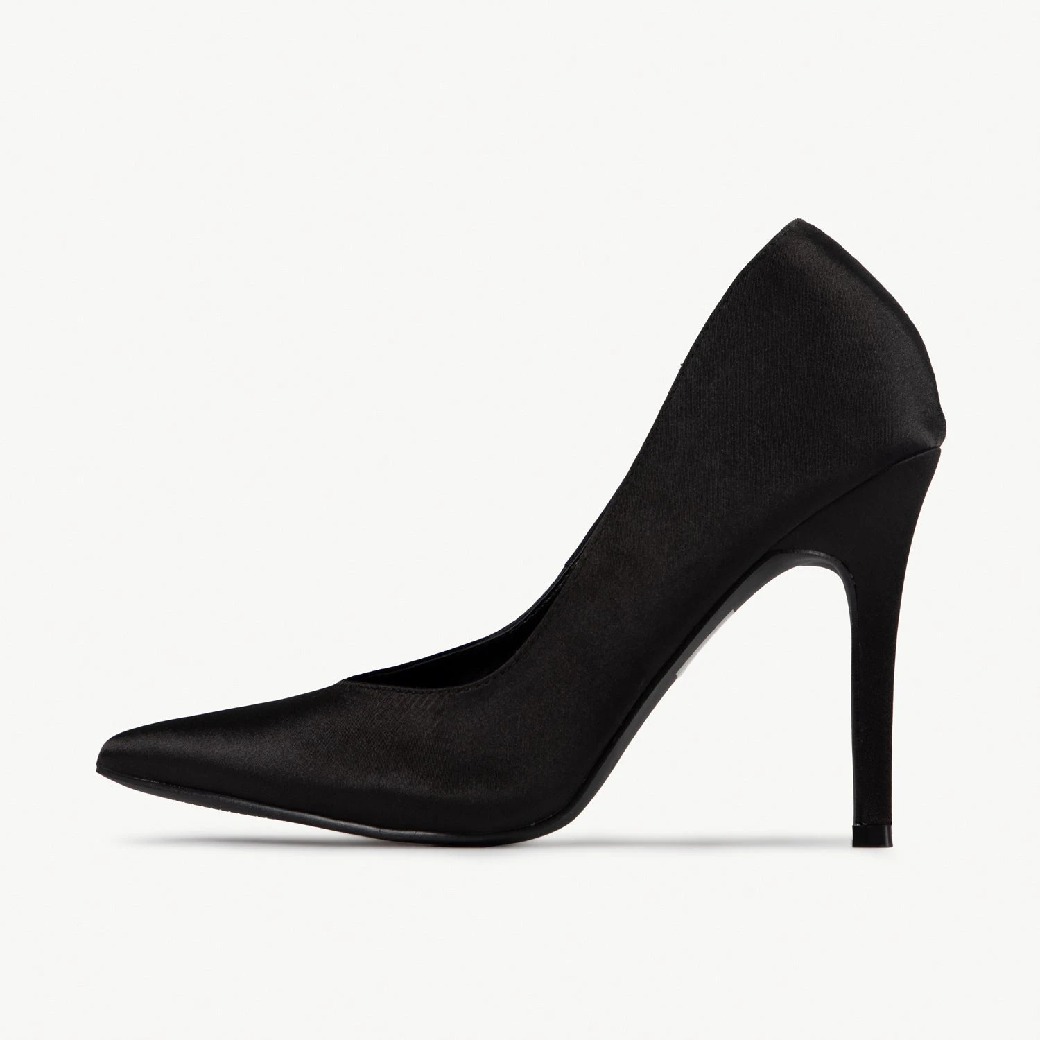 RAID Maliny Court Heel In Black Satin