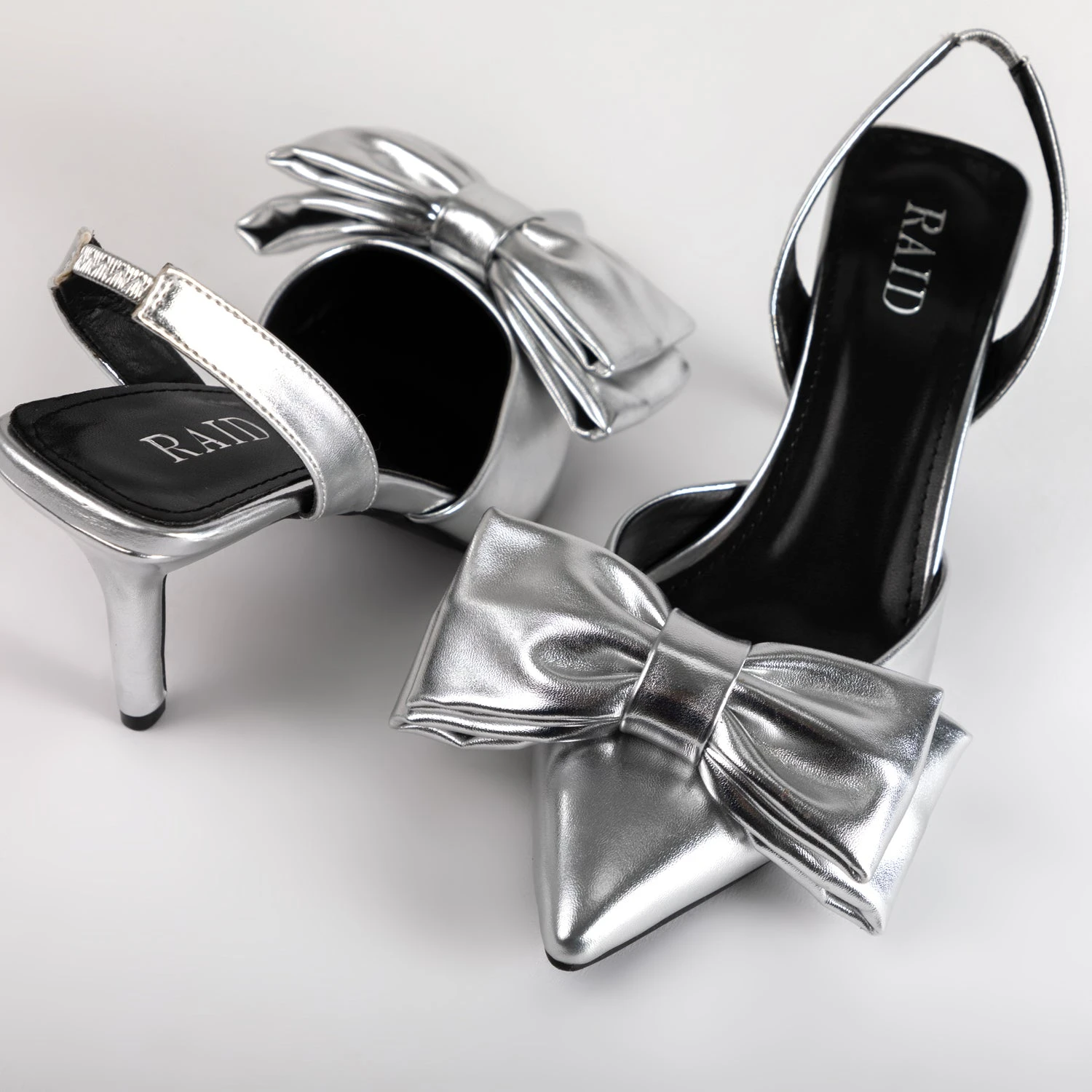 RAID Martini Slingback Heel In Silver - Image 5
