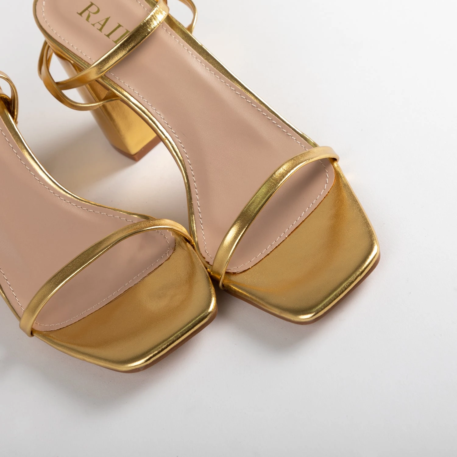 RAID Molika Block Heeled Sandal In Gold - Image 5