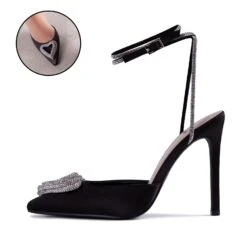 RAID Roana Stiletto Pump In Black Satin