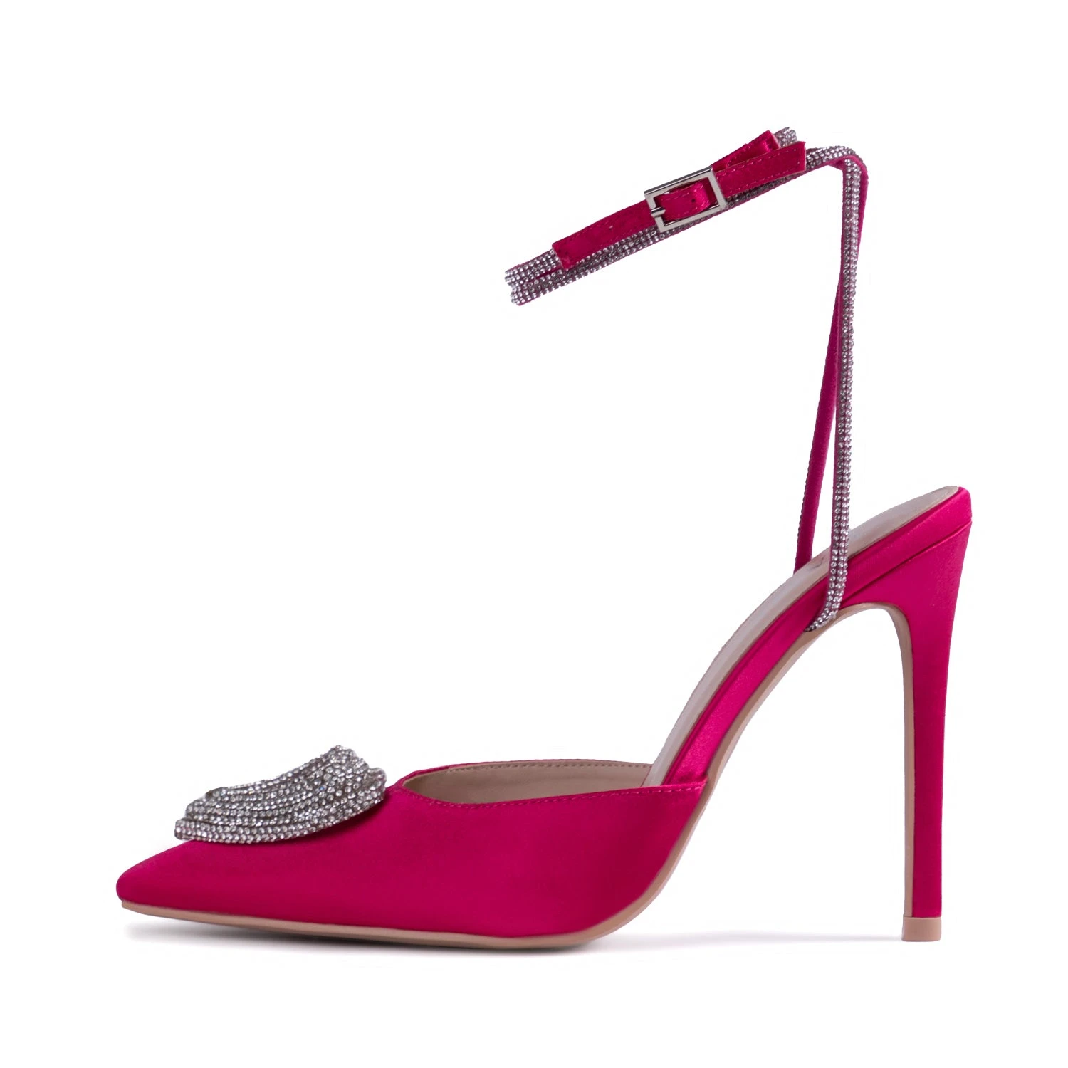 RAID Roana Stiletto Pump In Pink Satin - Image 6