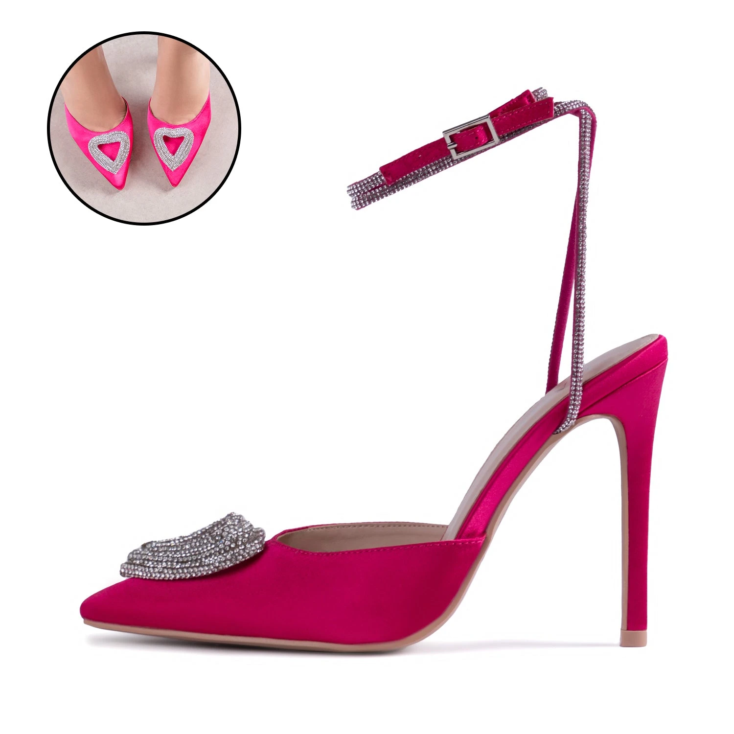 RAID Roana Stiletto Pump In Pink Satin