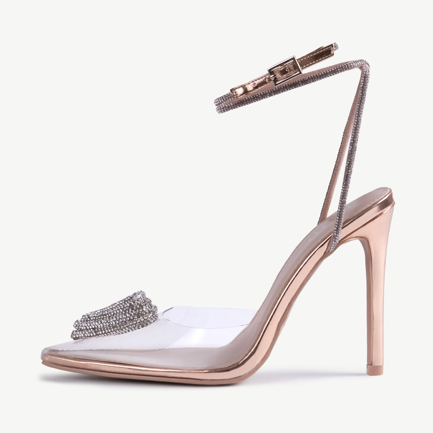 RAID Roana Stiletto Pump In Clear/ Rose Metallic - Image 6