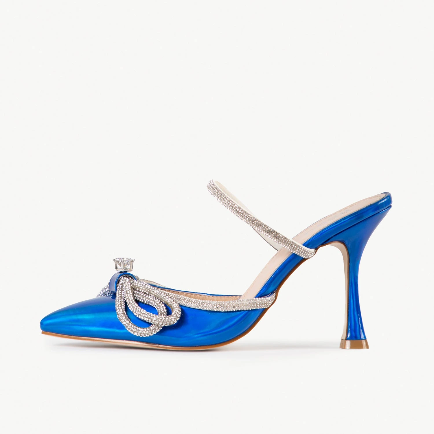 BEBO Ruhani Heeled Mule In Blue - Image 5