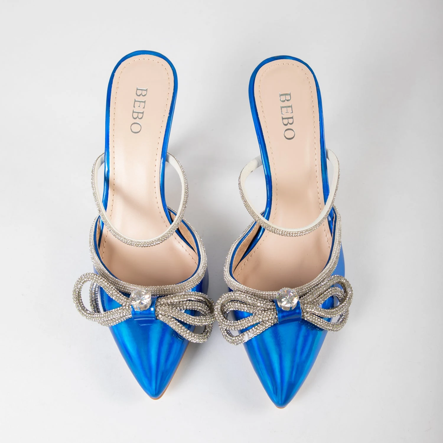 BEBO Ruhani Heeled Mule In Blue - Image 4