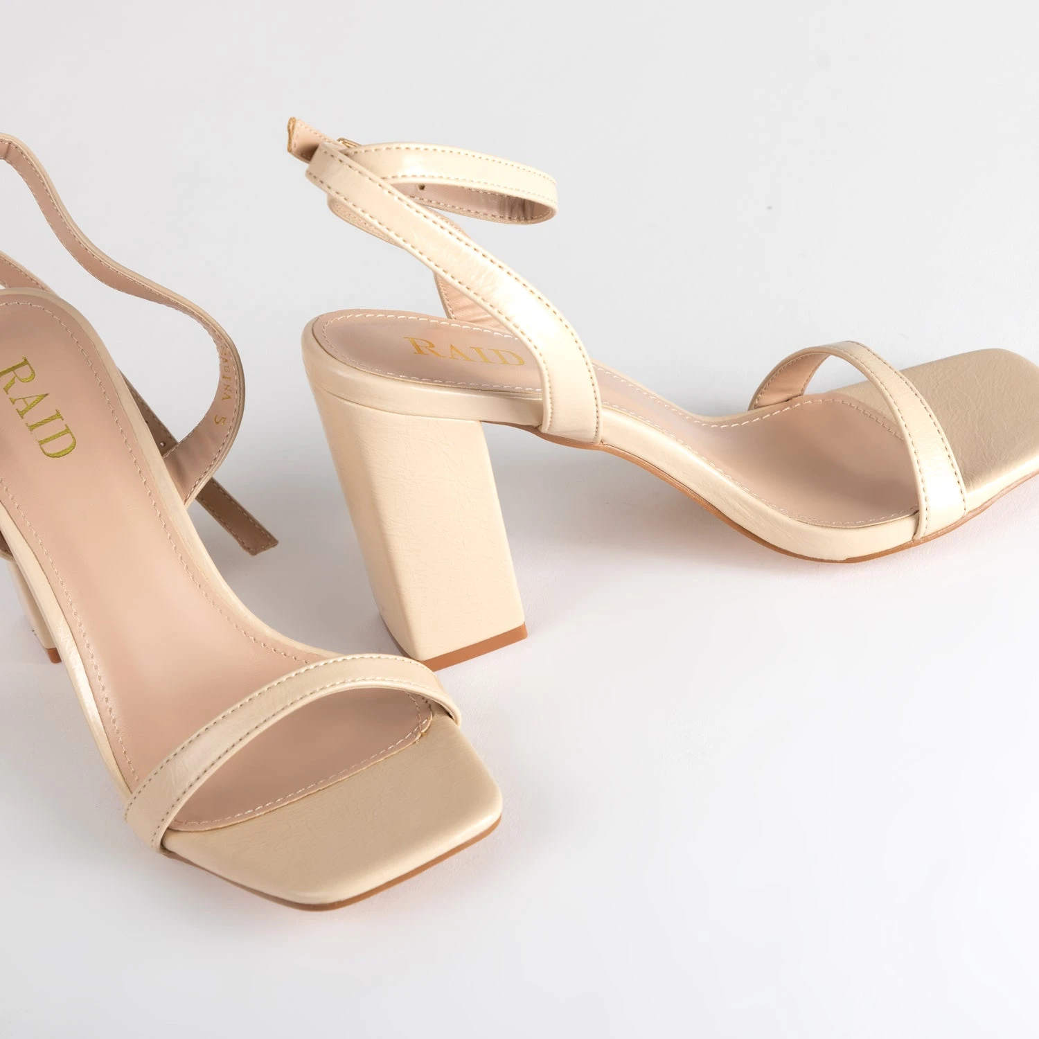 RAID Sabina Block Heeled Sandal In Nude - Image 5