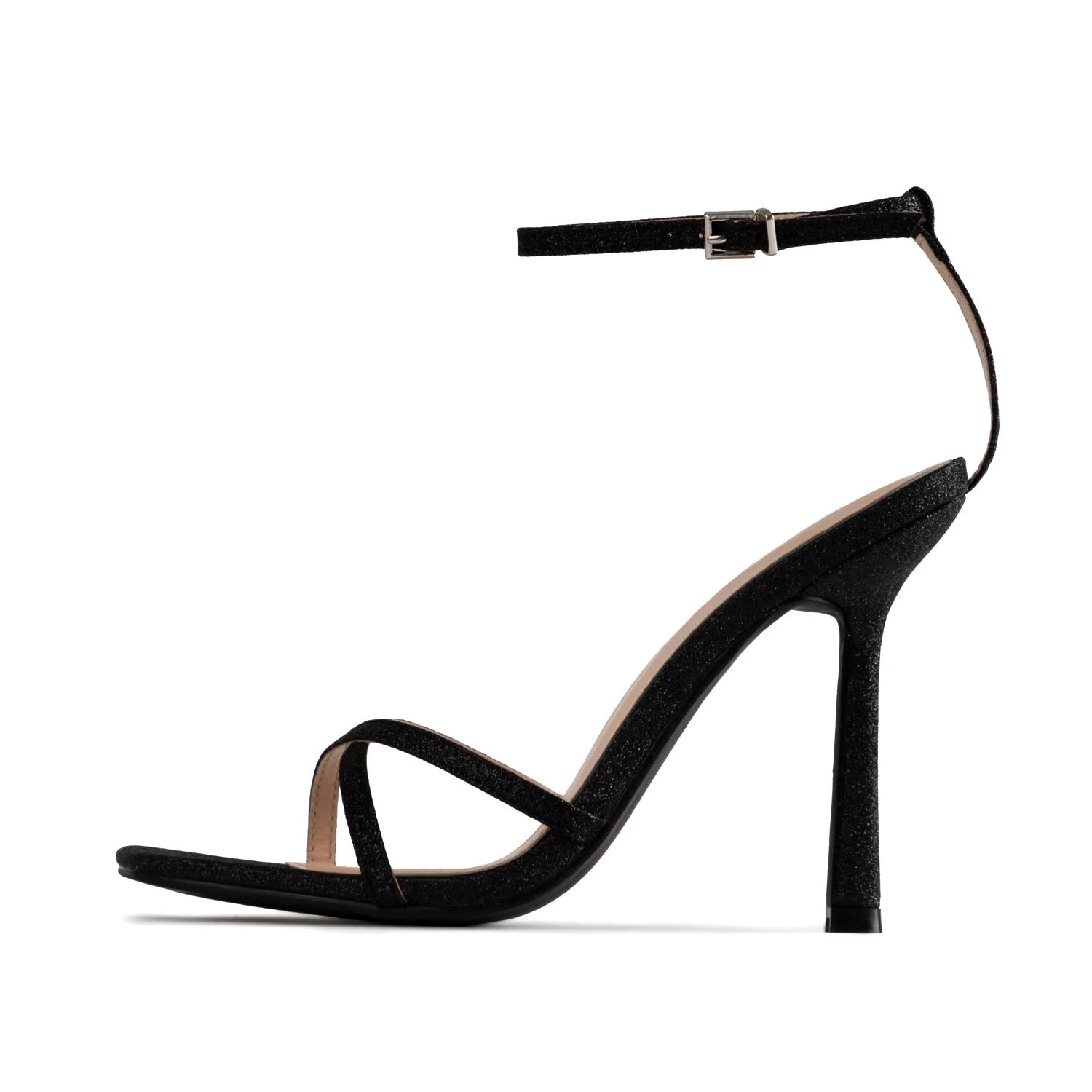 RAID Willia Heeled Sandal In Black Glitter