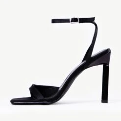 RAID Zuni Heeled Sandal In Black Satin