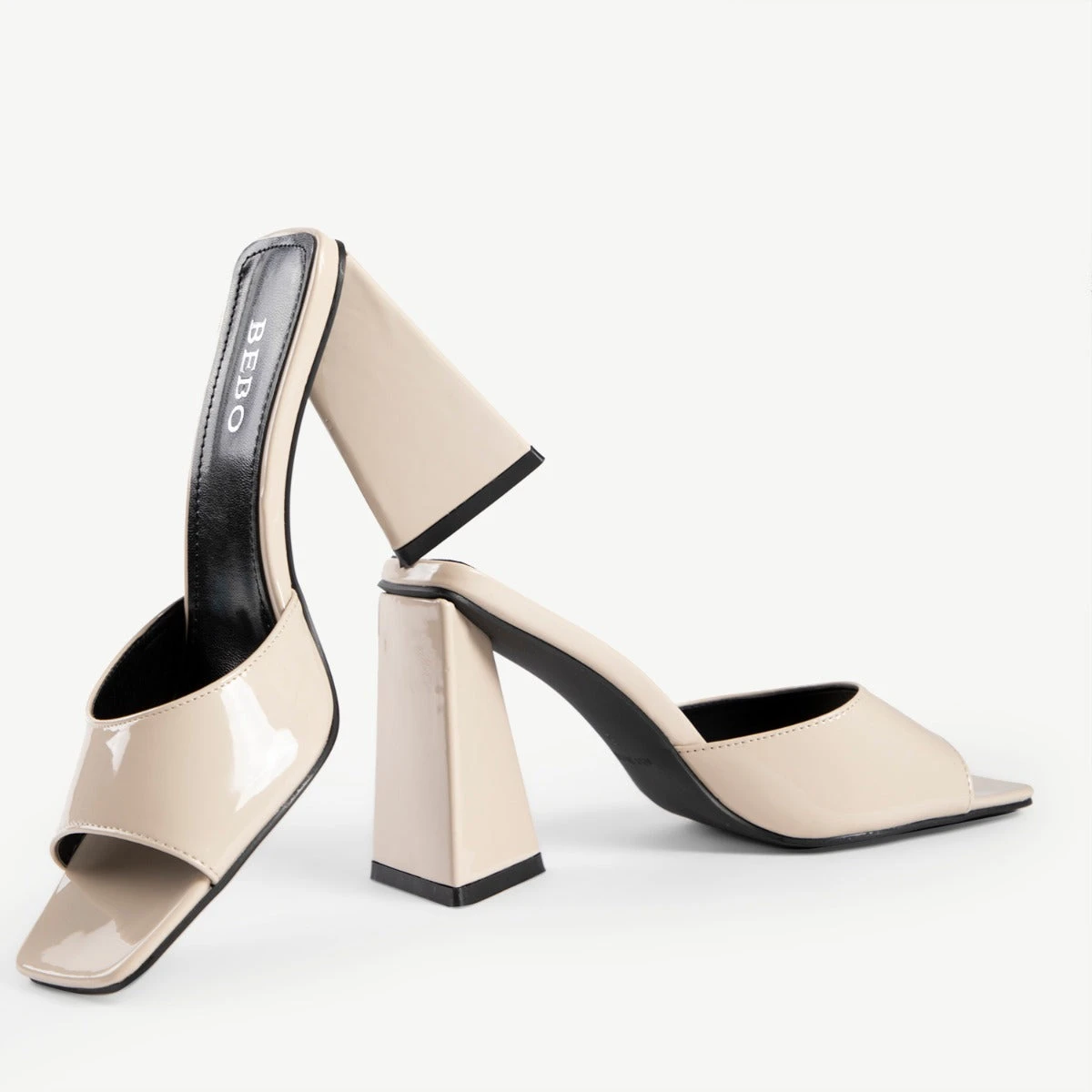 BEBO Kyrah Heeled Mule In Nude - Image 8