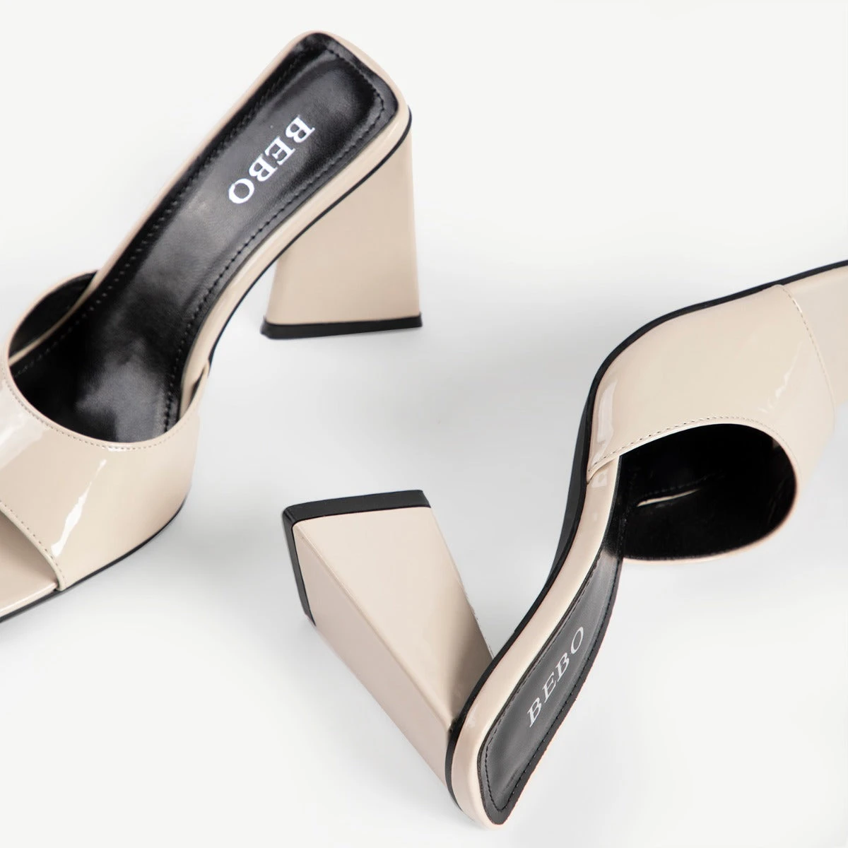 BEBO Kyrah Heeled Mule In Nude - Image 9