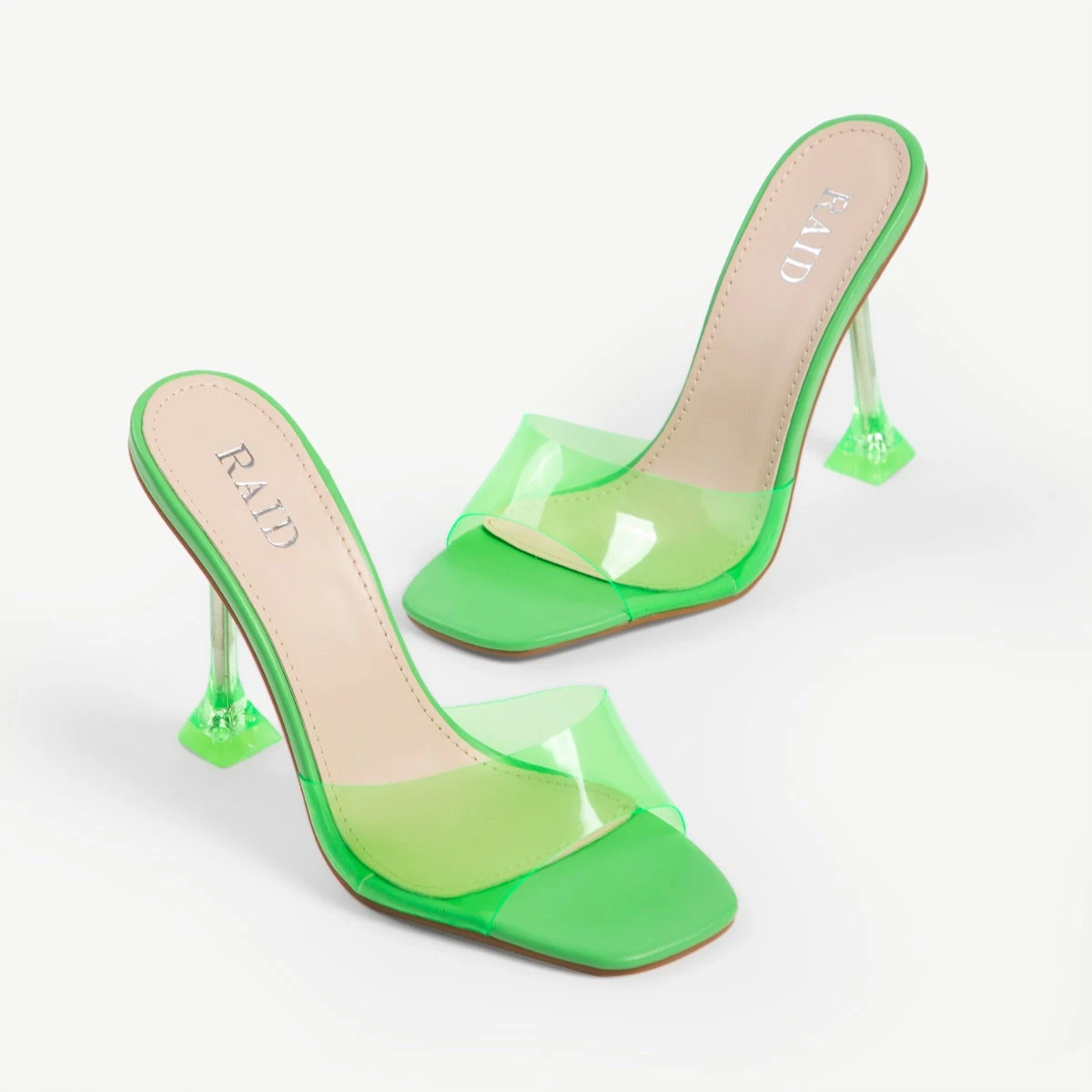 RAID Lily Heeled Mule In Green - Image 5
