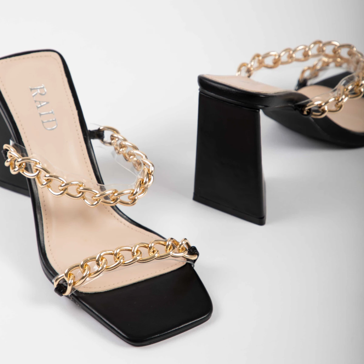 RAID Idella Heeled Mule In Black - Image 2