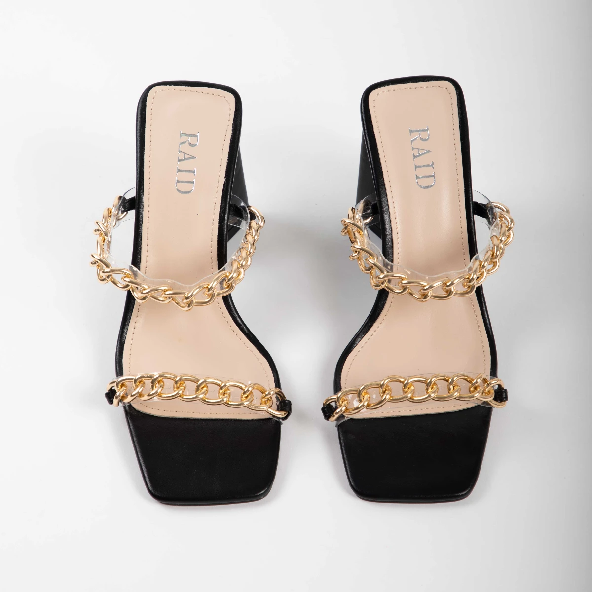 RAID Idella Heeled Mule In Black - Image 4