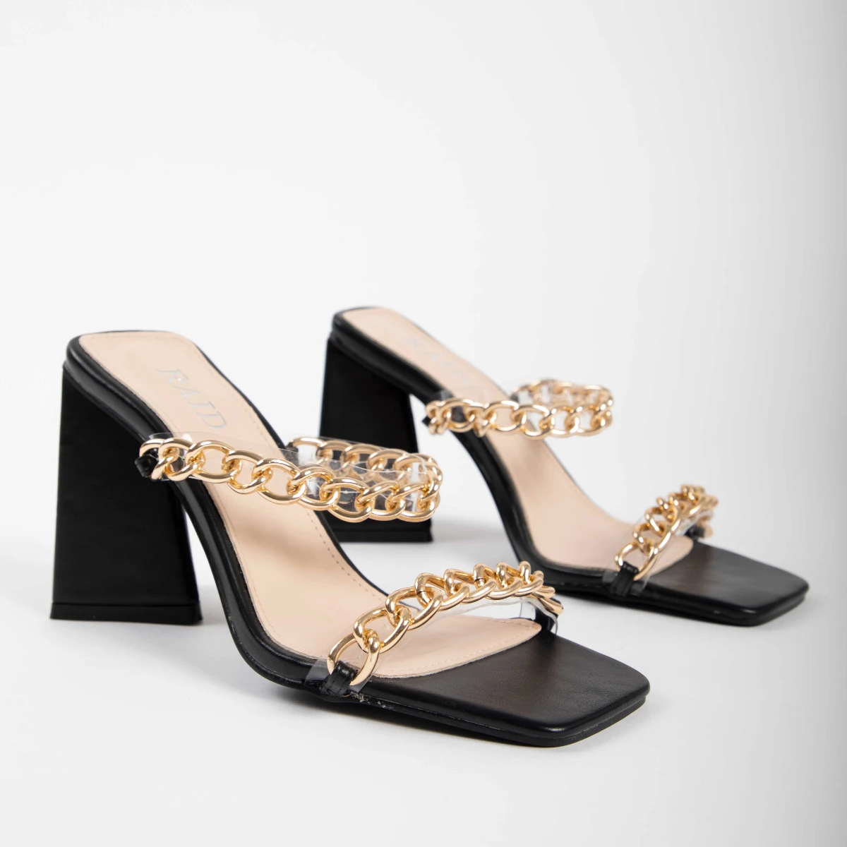 RAID Idella Heeled Mule In Black - Image 3