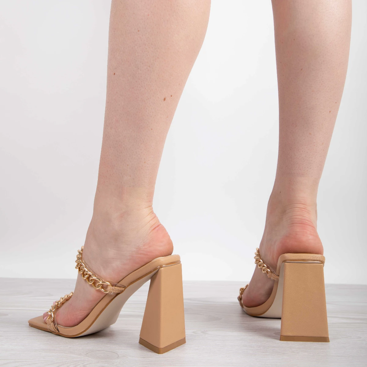 RAID Idella Heeled Mule In Nude - Image 4