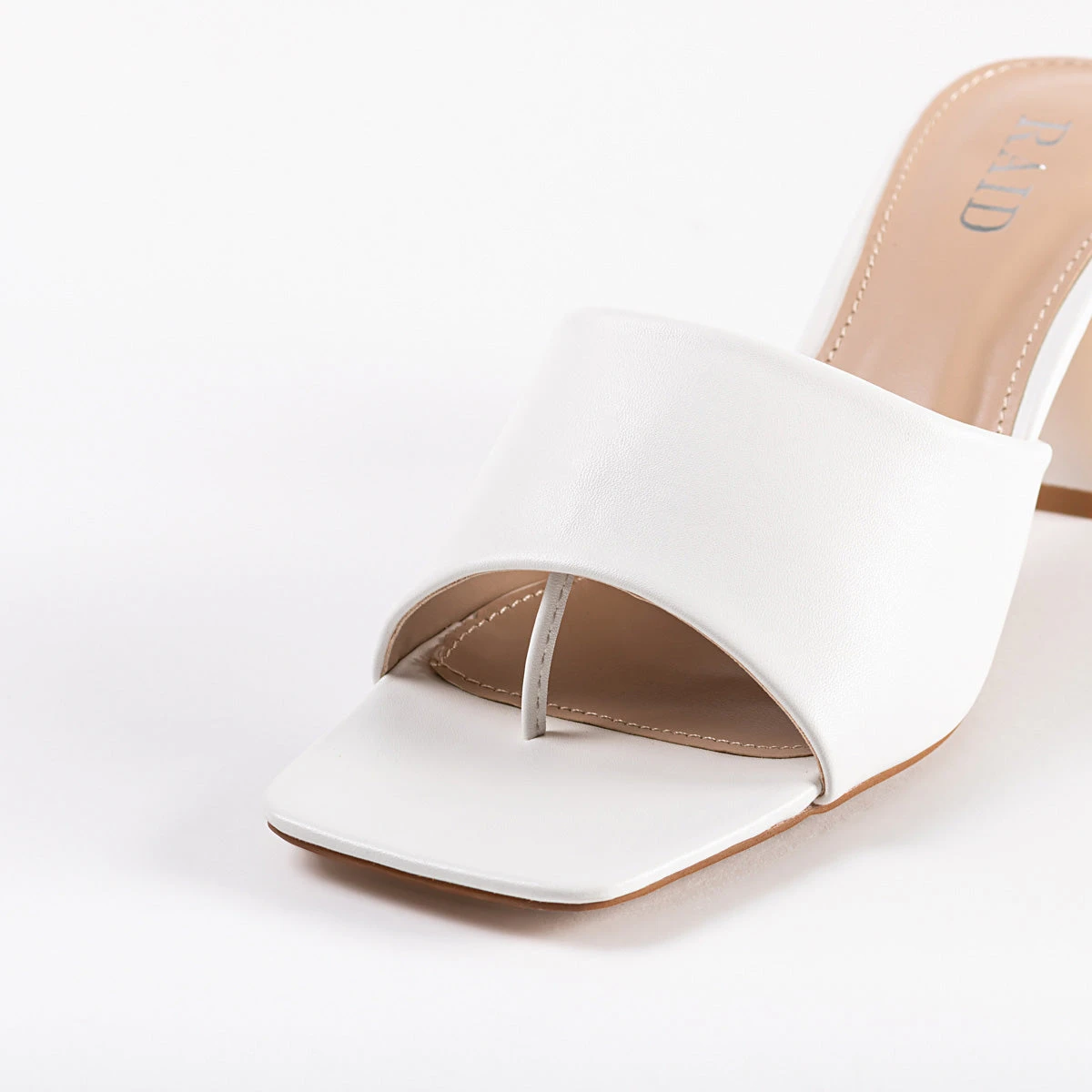 RAID Pia Heeled Mule In White - Image 3
